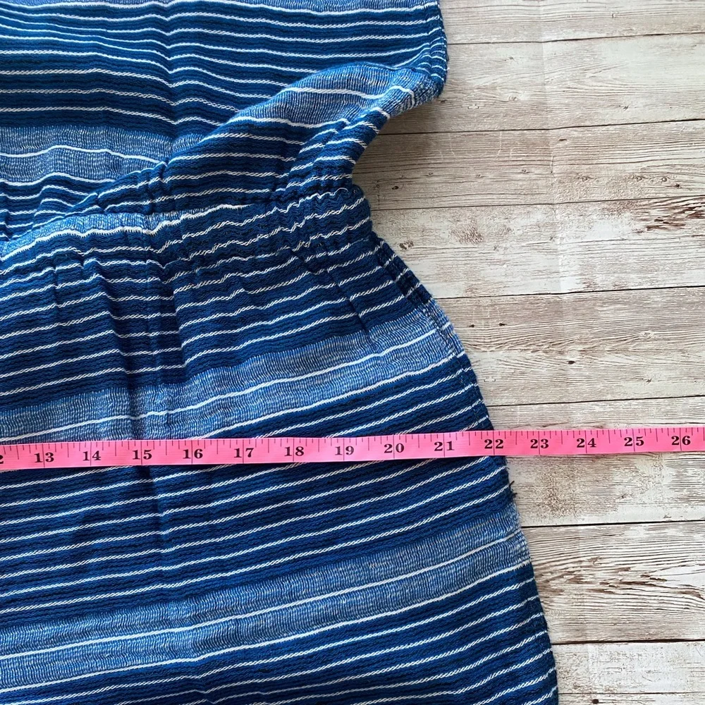 Lou & Grey Baja Romper Large blue white stripe terry lounge comfy shorts jumper - Picture 12 of 15